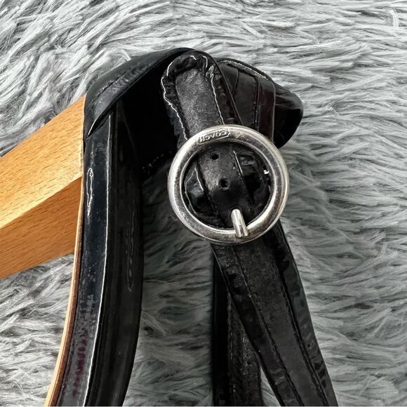 Coach Black Open Toe Heels Size 8.5 - Picture 8 of 10